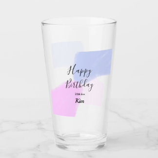 Verre Happy birthday pink purple pastel name simple eleg