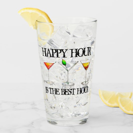 Verre Happy Hour est la meilleure heure de cocktails de  (Devant glace)
