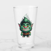 Verre Happy Little Troll Chibi illustration Glass Cup (Dos)
