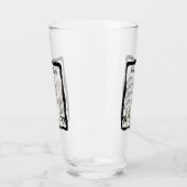 Verre Happy White Cat sur Piano black Frame Music Notes (Gauche)