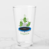 Verre Haricots verts mignons sur dessin animé trampoline (Dos)