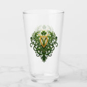 Verre Harpe d'or et Shamrocksf vert (Devant)