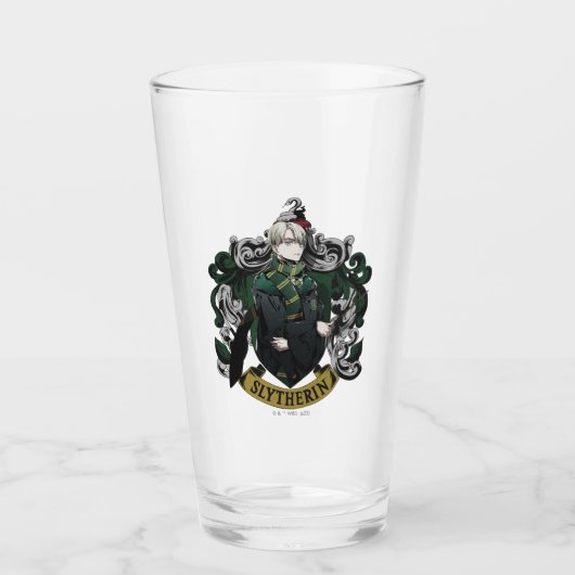 Verre HARRY POTTER™ | Anime Blason de la Maison Draco Ma (Devant)