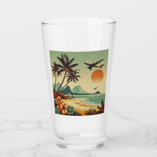 Verre Hawaï vintage/tropical (Devant)
