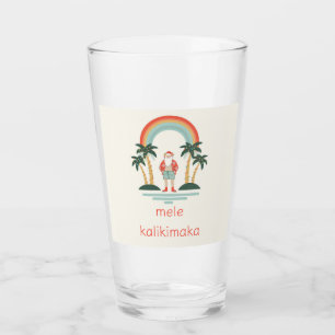 Verre Hawaïen/arc-en-ciel/Palms Père Noël
