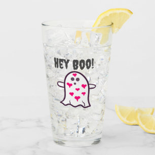 Verre Hé Boo ! Fantôme couvert dans les coeurs