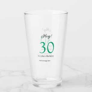 Verre Hé c'est la 30e anniversaire vert noir lettre gras