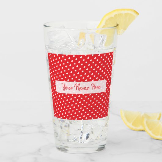 Verre Hearts Happy Valentine’s Day Modern Love Pattern (Dos glace)