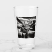 Verre Hélice d'avion Noir et Blanc (Devant)