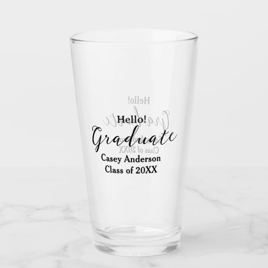 Verre Hello graduate class of 20XX name congrats stylish (Devant)