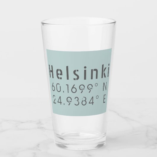 Verre Helsinki Latitude Longitude (Devant)