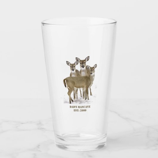 Verre Herd de cerfs de Virginie / Pint de manchot de pap (Devant)