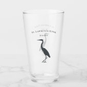 Verre Heron Egret silhouette des zones humides côtières  (Devant)