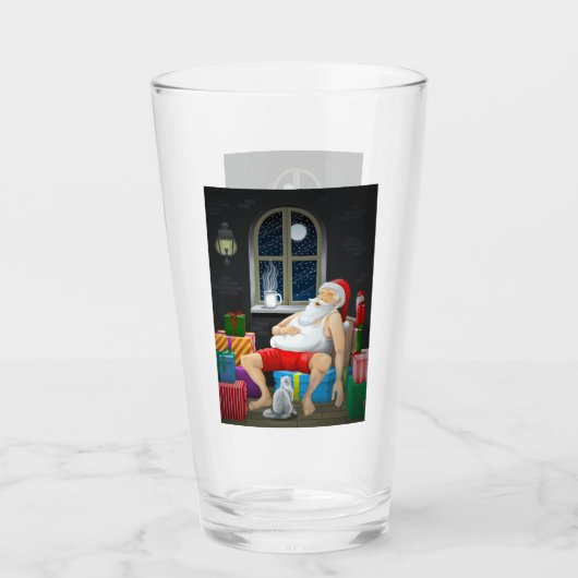 Verre Heure du café du Père Noël (Devant)