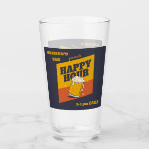 Verre Heure heureuse du texte personnalisé