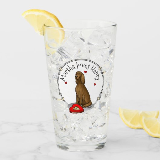Verre Heureuse Sainte-Valentin Be Mine Irish Setter (rou (Devant glace)