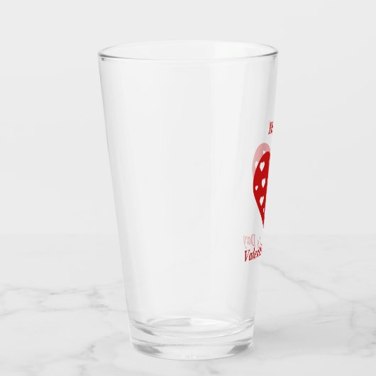 Verre Heureuse Sainte-Valentin Beau Coeurs blancs rouges (Droite)