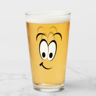 VERRE HEUREUSEMENT MAUVAIS VISAGE DE DESSIN