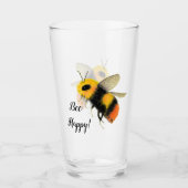 Verre heureux de pinte d'abeille drôle (Devant)