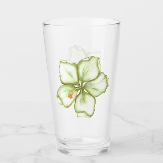 Verre Hibiscus & dentelle BLANC (Devant)