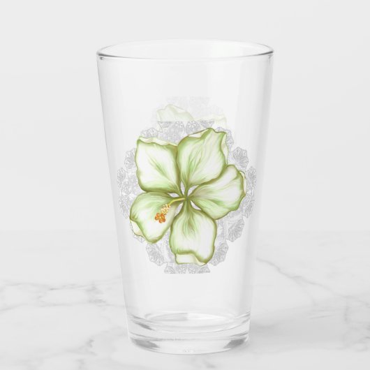 Verre Hibiscus & dentelle BLANC (Dos)