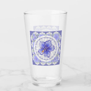 Verre Hibiscus & dentelle BLEU