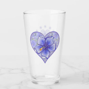 Verre Hibiscus & dentelle BLEU