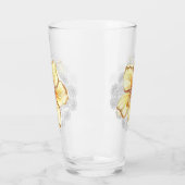Verre Hibiscus & dentelle JAUNE (Gauche)