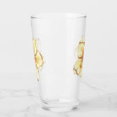 Verre Hibiscus & dentelle JAUNE (Gauche)