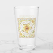 Verre Hibiscus & dentelle JAUNE (Dos)