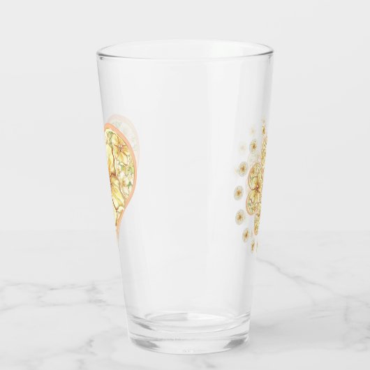 Verre Hibiscus & dentelle JAUNE (Gauche)