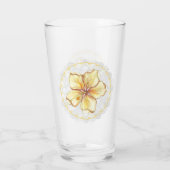Verre Hibiscus & dentelle JAUNE (Dos)