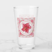 Verre Hibiscus & dentelle RED (Dos)