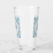 Verre Hibiscus & dentelle TURQUOISE (Gauche)