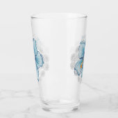 Verre Hibiscus & dentelle TURQUOISE (Gauche)