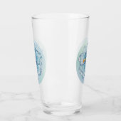 Verre Hibiscus & dentelle TURQUOISE (Gauche)