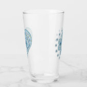Verre Hibiscus & dentelle TURQUOISE (Gauche)