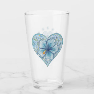 Verre Hibiscus & dentelle TURQUOISE