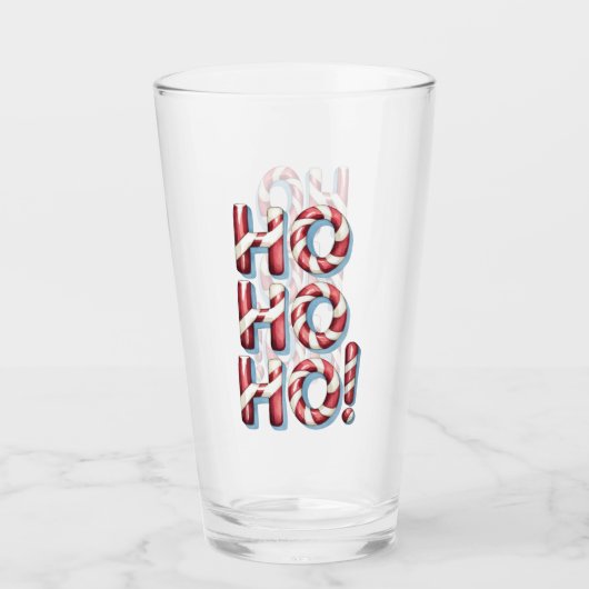 Verre Ho Ho Ho ! Typographie de Noël (Devant)