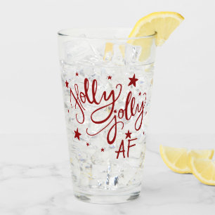 Verre Holly Jolly AF Script de devis d'Humour de boiss