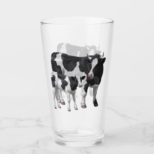 Verre Holstein Cow & Cute Calf (Devant)