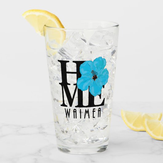 Verre HOMEE Waimea Blue Hibiscus (Devant glace)