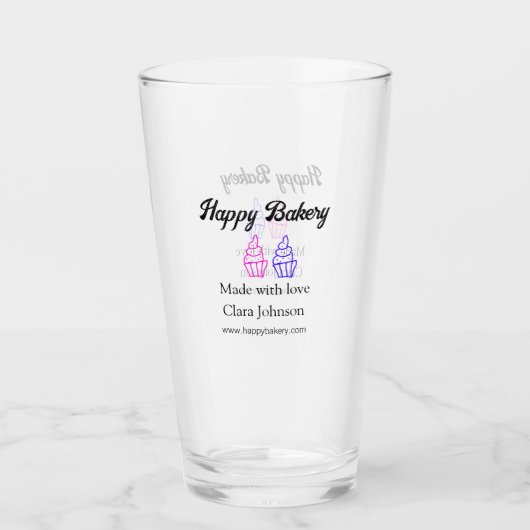 Verre Homemade bakery add your text name custom (Devant)