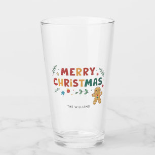 Verre Homme en pain d'épices mignon Noël personnalisé