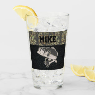 Verre Hommes de Camo de pêche au bar nommés