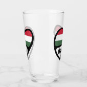 Verre Hongrie Code Pays Coeur Drapeau, HUN (Gauche)