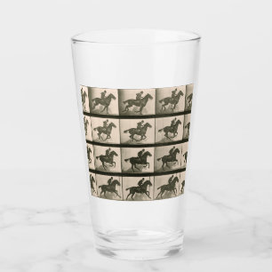 Verre Horse Motion Photographie Vintage