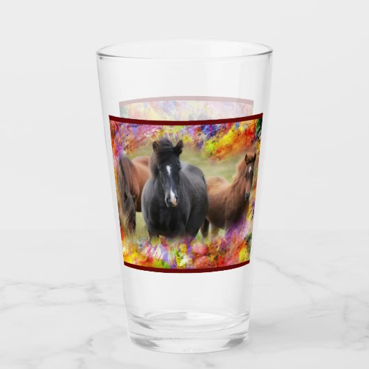 Verre Horses Colorful (Devant)