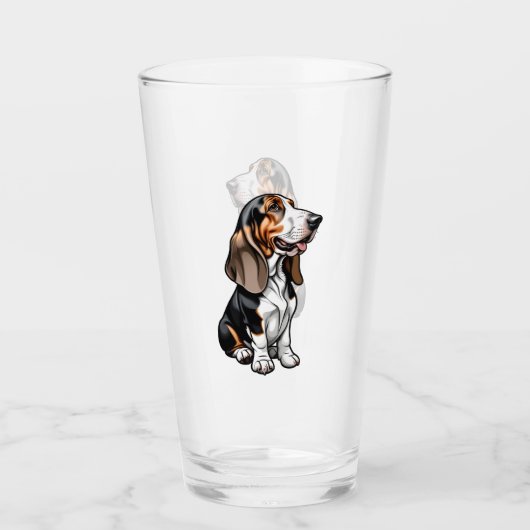 Verre Hound Tricolor Basset (Devant)