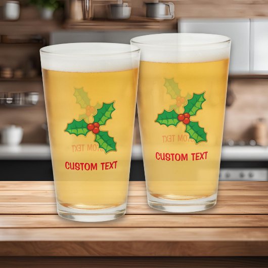 Verre Houx de Noël